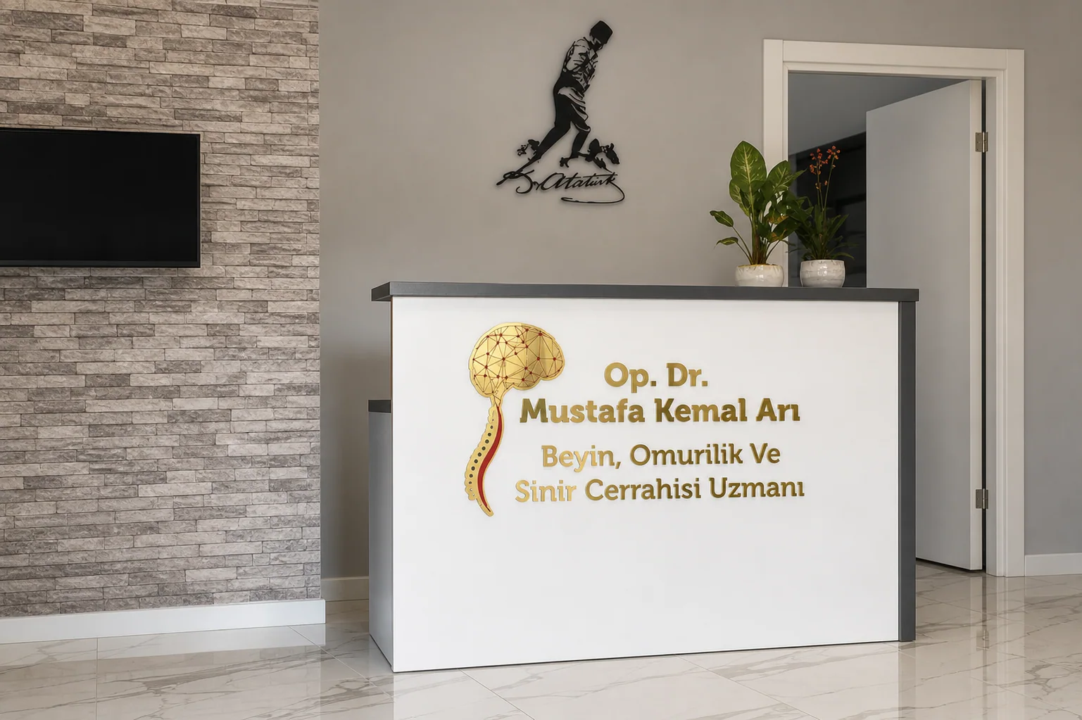 Op. Dr. Mustafa Kemal Arı kliniği karşılama alanı